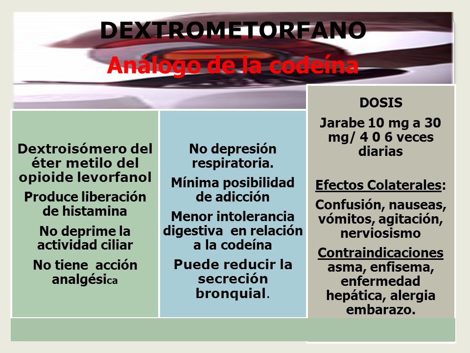 Codeina tiene efectos secundarios
